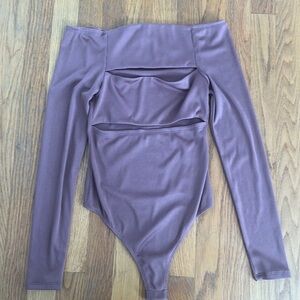 Camila Coelho SHAELLE BODYSUIT IN BRICK MAUVE